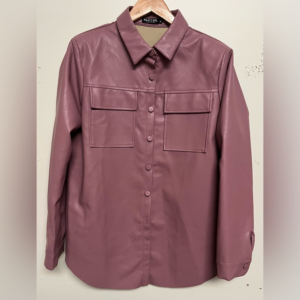 Nasty Gal faux leather jacket lilac color